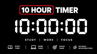 10 Hour Timer | Digital Clock Countdown | 10:00:00 | Study & Focus