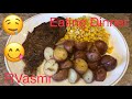 ASMR - Eating Dinner Chewing Sounds (Steak Potatoes Corn)