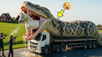 Heroic Rescue Team Battles Giant Python to Save Trapped White Horse 🐍🐎