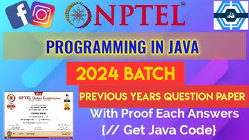 Programming In Java | Previous Year Question Paper Solved | NPTEL 2024 | SWAYAM | NPTEL Final Exam |