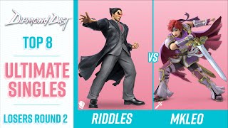 Riddles (Kazuya) vs MKLeo (Roy) - TOP 8 (LOSERS ROUND 2) - ULTIMATE SINGLES | Diamond Dust