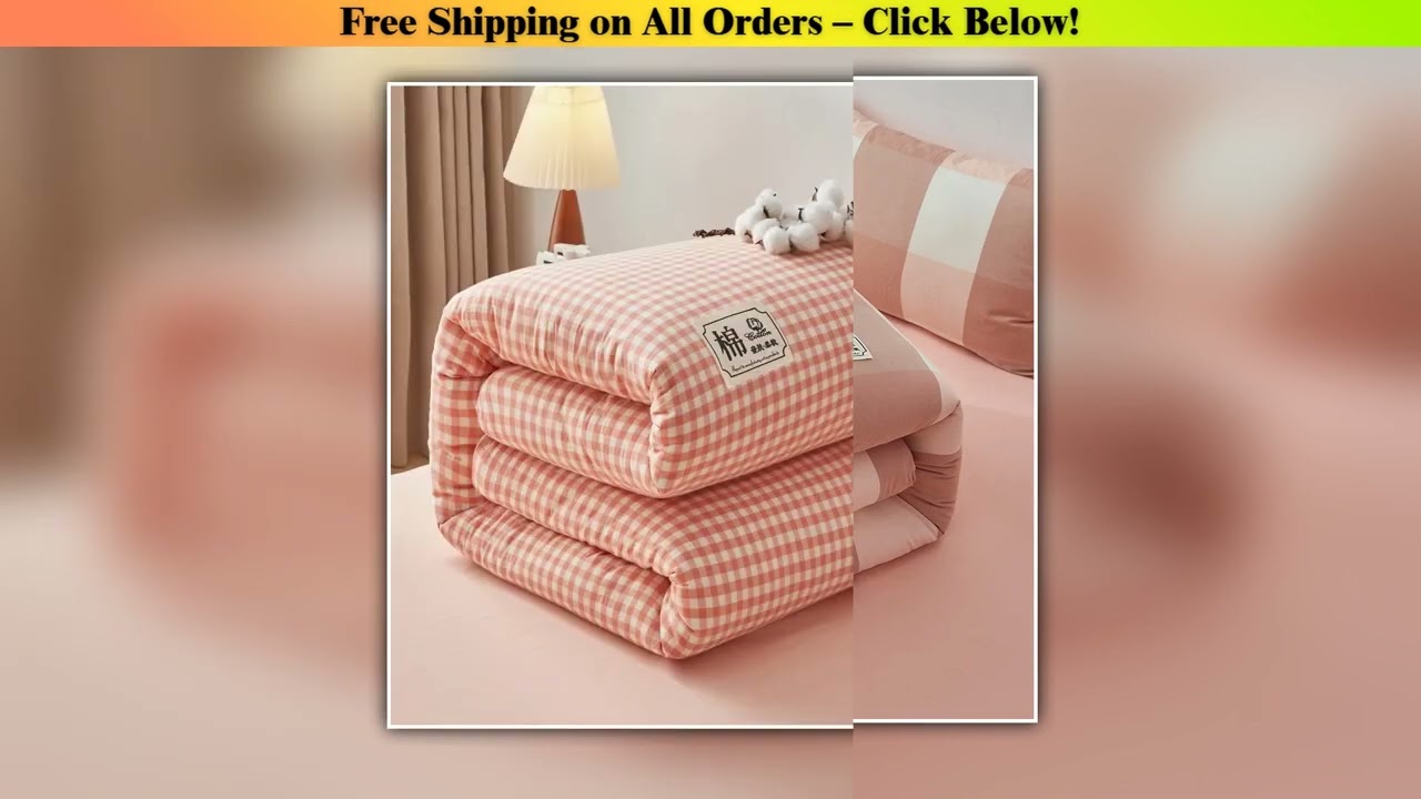 Plaid pure cotton quilt double bed comforter thick couple duvets queen size duvet 200x230 cm warm