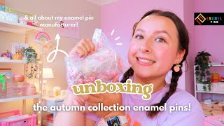 UNBOXING 📦 the new autumn collection enamel pins & how I get my enamel pins manufactured! 🌸