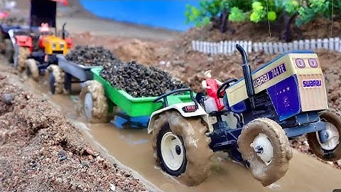 Swaraj 744 FE Tractor Stuck in mud  pulling by Hmt 5911 | Mahindra 575 Di | Tractor | Trolly JCB