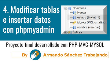 4. Modificar tablas e insertar datos con phpmyadmin