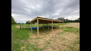 Building 36 x 24 Lean Pole Barn with my Kubota L2501 and Land Pride Posthole Digger