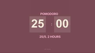 2-Hour Pomodoro Timer 🤎 | 25/5 Flip Clock | Study & Focus | Soft Seconds