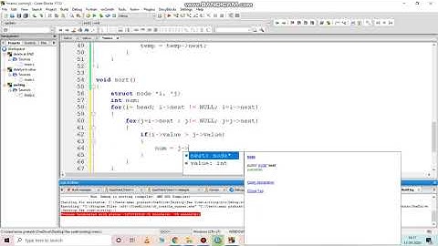 sorting of a linked list by using bubble sort