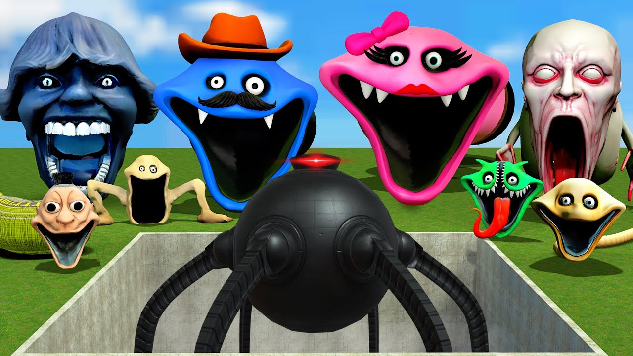 หุ่นยนต์ Omnidroid V.10 VS ครอบครัว Mommy and Daddy Hungry Worm ในหลุมยักษ์ !!