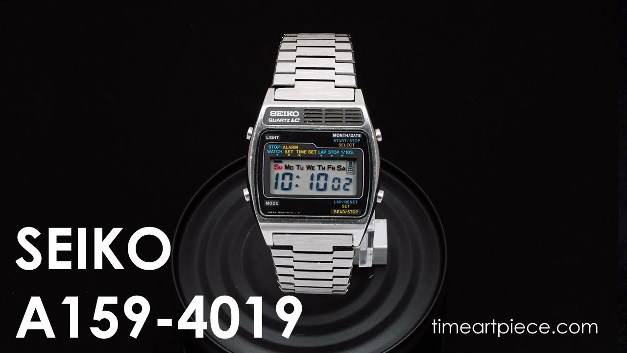 Seiko A159-4019 Vintage Digital LCD Chronograph Alarm Quartz Watch Black -  YouTube