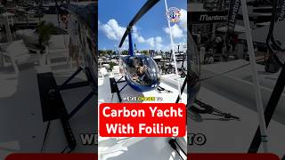 Valder Yachts foil-assisted masterpiece is a full carbon-fiber catamaran that flies above the waves