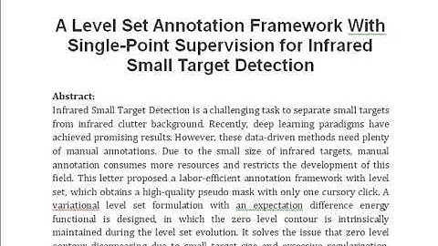 A Level Set Annotation Framework With Single Point Supervision for Infrared Small Target Detection