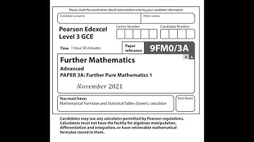 FP1 2021 Pearson Edexcel Further Maths A level