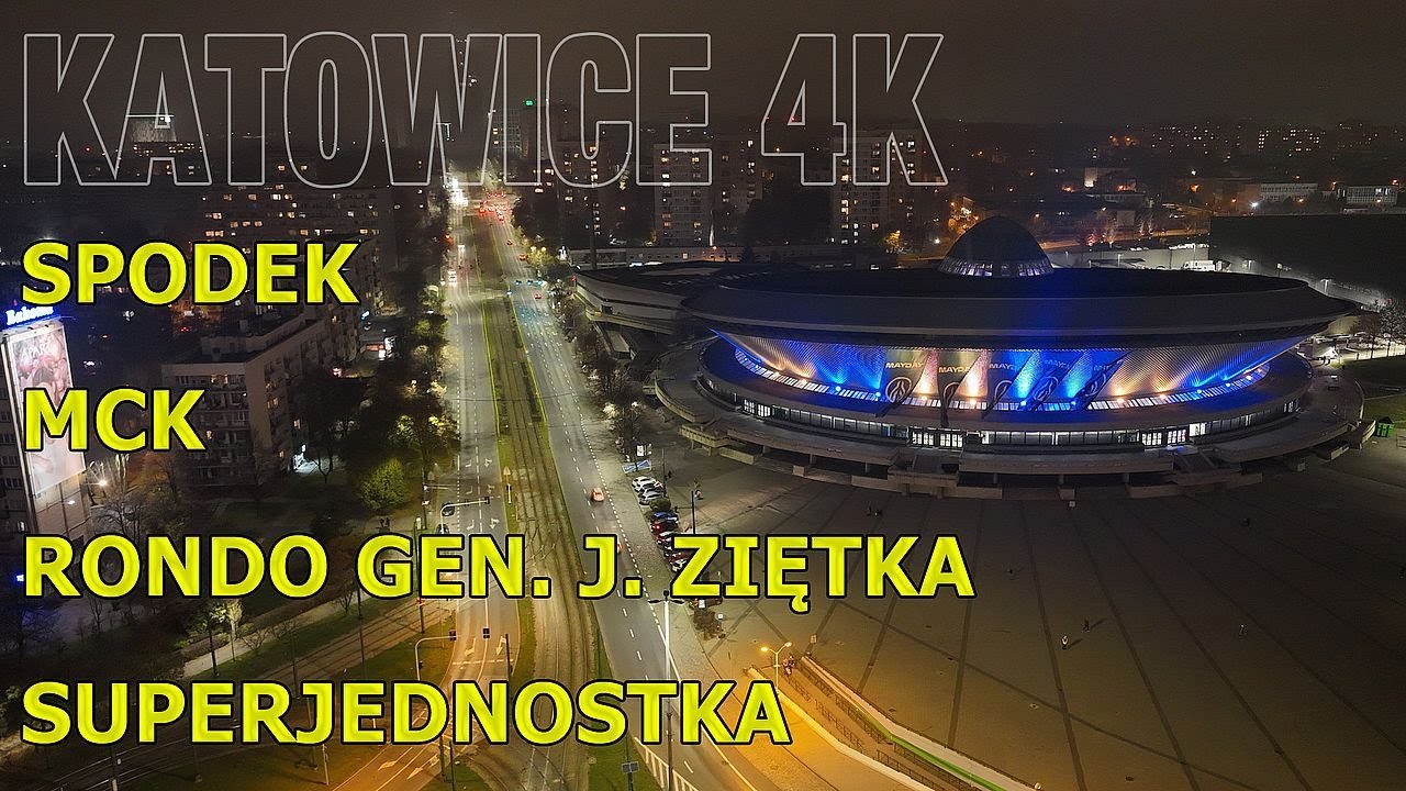 KATOWICE NOCĄ - UJĘCIA Z DRONA #4
