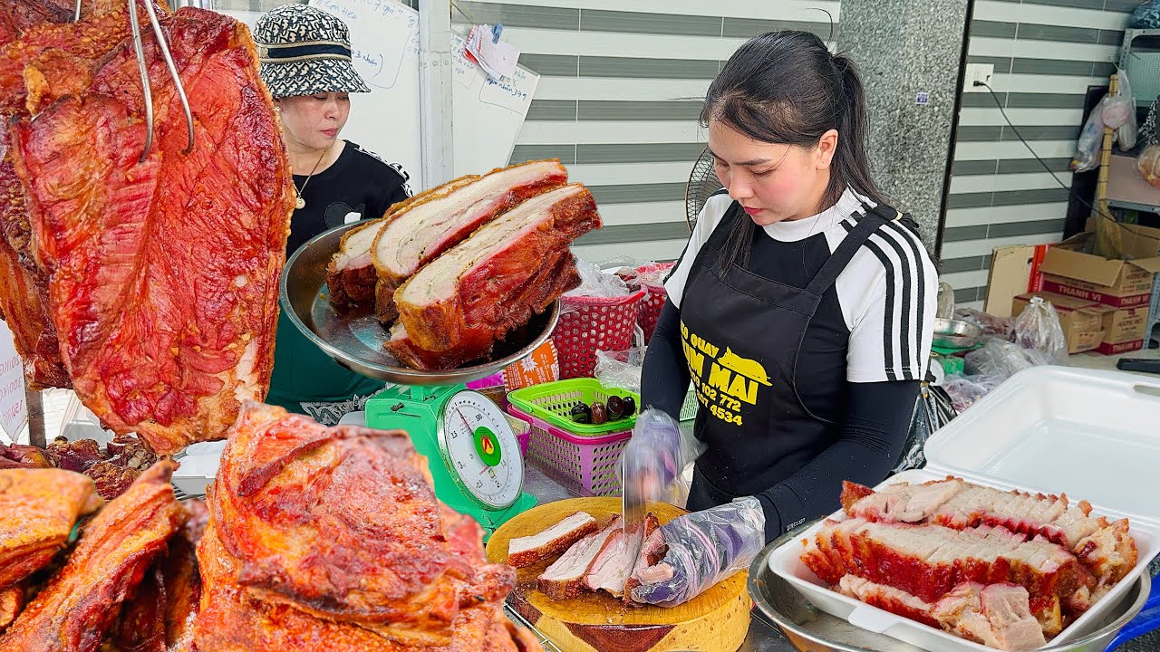 🟢Khách đông tấp nập vỡ trận! LYLY chặt giò heo nhanh như chớp