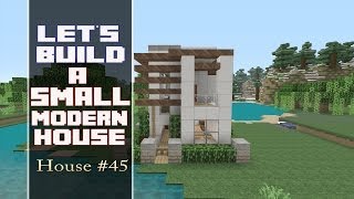 Let's Build a 15x15 lot Modern House in Minecraft: House #45