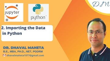 2. Importing the Data in Python || Dr. Dhaval Maheta