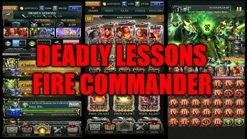 Legendary Game Of Heroes :- Deadly Lessons Event Teams + Strategy (Fire Commander)