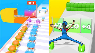 Burger run Vs Cargo skate run gameplay, New top Satisfying ASMR walkthrough video game, Android