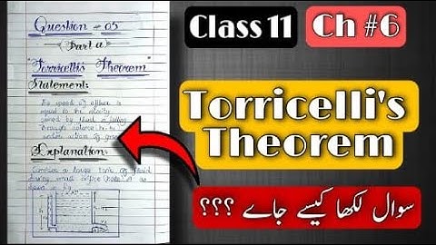 CLASS 11 | CH # 6 | TORRICELLI