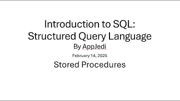 Stored Procedures and the client/server architecture.