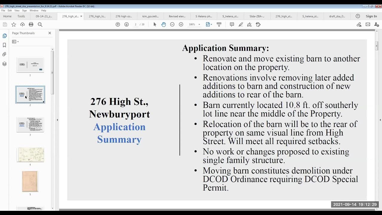 Newburyport Zoning Board of Appeals 9/14/2021 YouTube