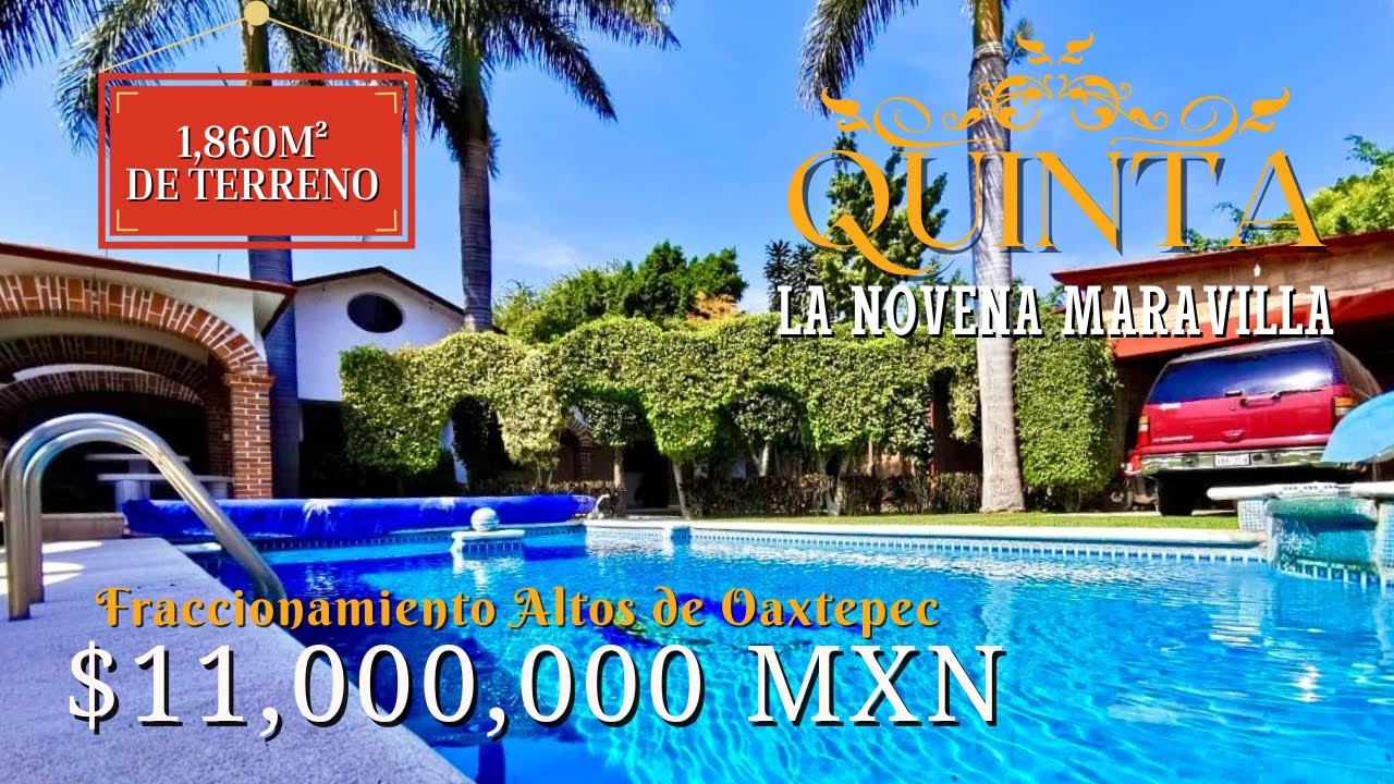 QUINTA EN VENTA🌴La Novena Maravilla ❗CON 1,860m2 DE TERRRENO❗ en 📍Oaxtepec Morelos