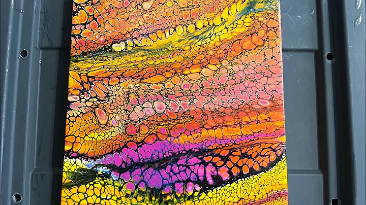 Varnishing my acrylic pour / swipe paintings