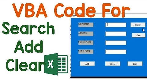 VBA for search add and clear button in Ms excel//create simple userform part 2//learn it
