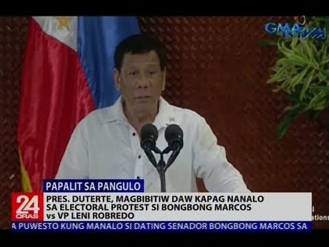 Pres. Duterte, magbibitiw daw kapag nanalo sa electoral protest si Bongbong Marcos vs VP Robredo