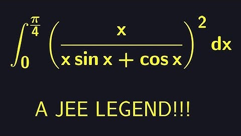 A gem of an integral from the JEE advanced calculus exam