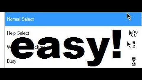 How to change mouse cursor in windows 7