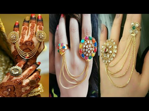 Abhika CreationsKundan Two Finger Ring Linked With Pearl Chain Adjustable Double  Rings White Kundan Flower Ethnic Fashion Jewelry Handmade In India Designer  Ring Gift For Women - Buy Online - 46674851