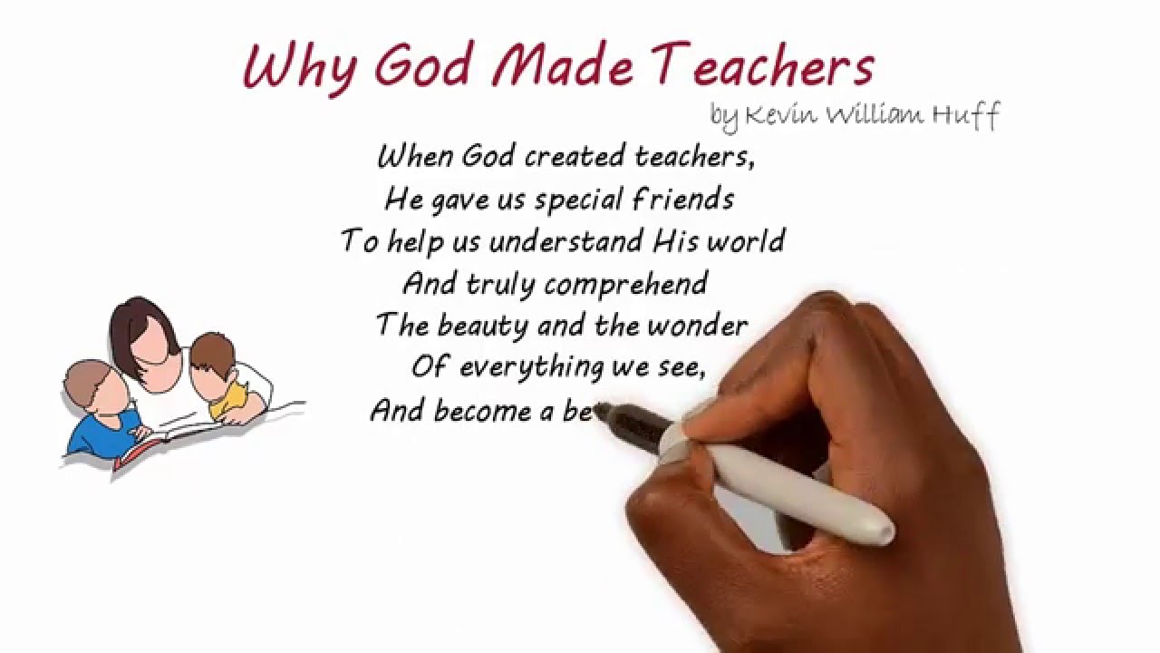 Teacher Poems Quotes When God Created Teachers Youtube