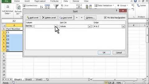 Excel 2010: How To Sort a List of Data - Tutorial Tips and Tricks