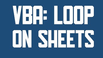 VBA Loop on sheets in Excel file