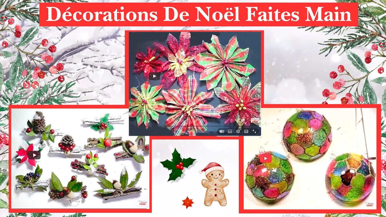 🎁 DIY Décorations de Noël : Boules Peintes - Déco en Bois et Poinsettias 🎁