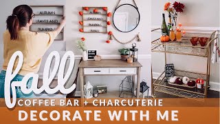Fall 🍂 Decorate with Me 2021  | Cozy Fall Decorating Ideas | Fall Charcuterie Board + Coffee Bar