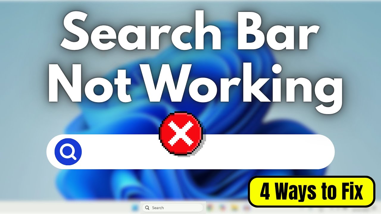 How to Fix Search Bar Not Working in Windows 11 - (4 Ways to Fix) - YouTube