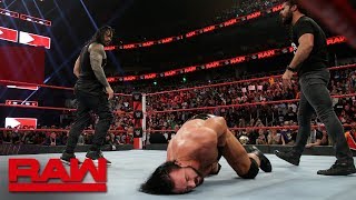 Roman Reigns and Seth Rollins save Dean Ambrose from 4-on-1 beatdown: Raw, Feb. 25, 2019 Resimi