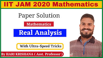 IIT JAM 2020 Mathematics Paper Solution | REAL Analysis PART 1 | IIT JAM PYQ PAPER SOLUTION