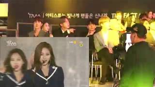 BTS react to TWICE Yes or Yes \& Dance the Night Away at The Fact Music Awards 2019