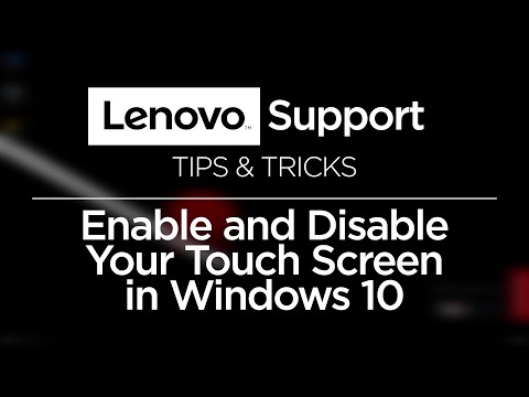 How To Enable and Disable the Touch Screen In Windows 10