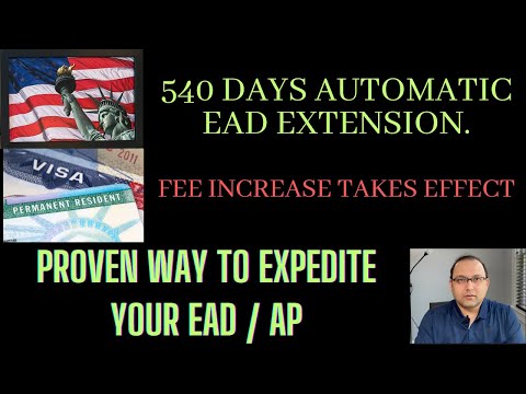 *Good news* - 540 days automatic EAD extension, EAD AP expediting