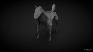Render 3D Low Poly Hors