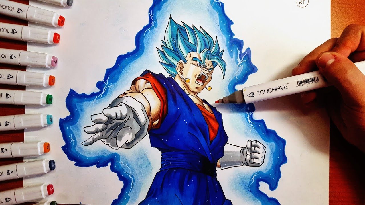 Disegno Vegeth Vegito Ssj Blue Dragonball Super Speed Drawing Youtube