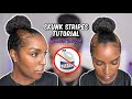 SKUNK STRIPES WITHOUT BLEACHING 🦨 | High Bun With Skunk Stripes Tutorial