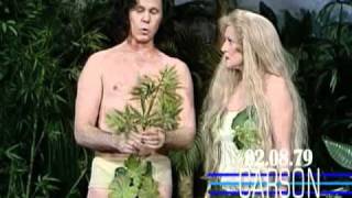 Betty White & Johnny Carson in Funny Skit as Adam and Eve on Johnny Carson's Tonight Show, 1979 Betty White & Johnny Carson in Funny Skit as Adam and Eve on Johnny Carson's Tonight Show, 1979