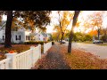 Autumn sunrise walk in woodstock vermont 4k  binaural audio relax quintessential new england