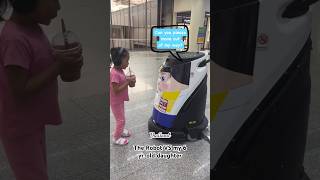 Thailand robot versus my 6 year old daughter 😂 #short #robot #thailand  #kids